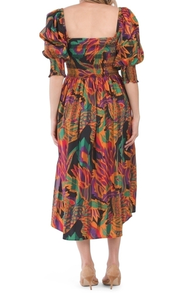 House of harlow 1960 Multi Colored Puff Sleeve Midi Dress - Picture 3 of 5